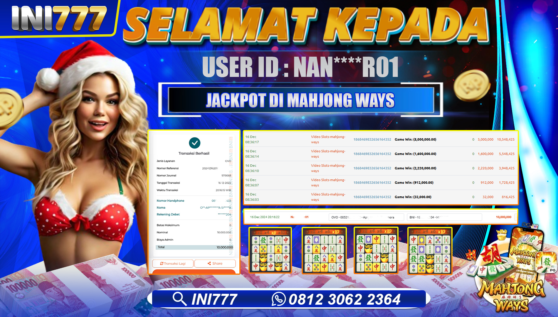 INI777 di Game Slot Mahjong Ways RP.10.000.000 LUNAS
