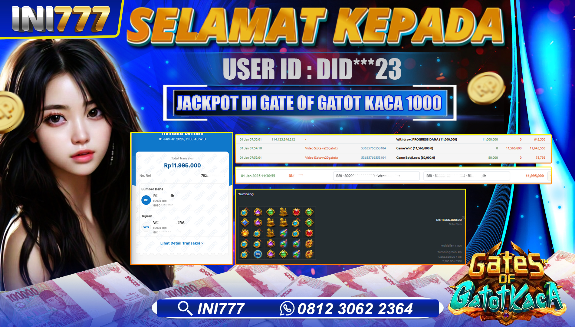 INI777 di Game Slot Gates of Gatot Kaca 1000 RP.11.995.000 LUNAS