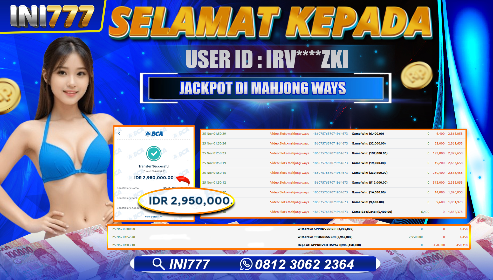 INI777 di MAHJONG WAYS RP.2.950.000 LUNAS