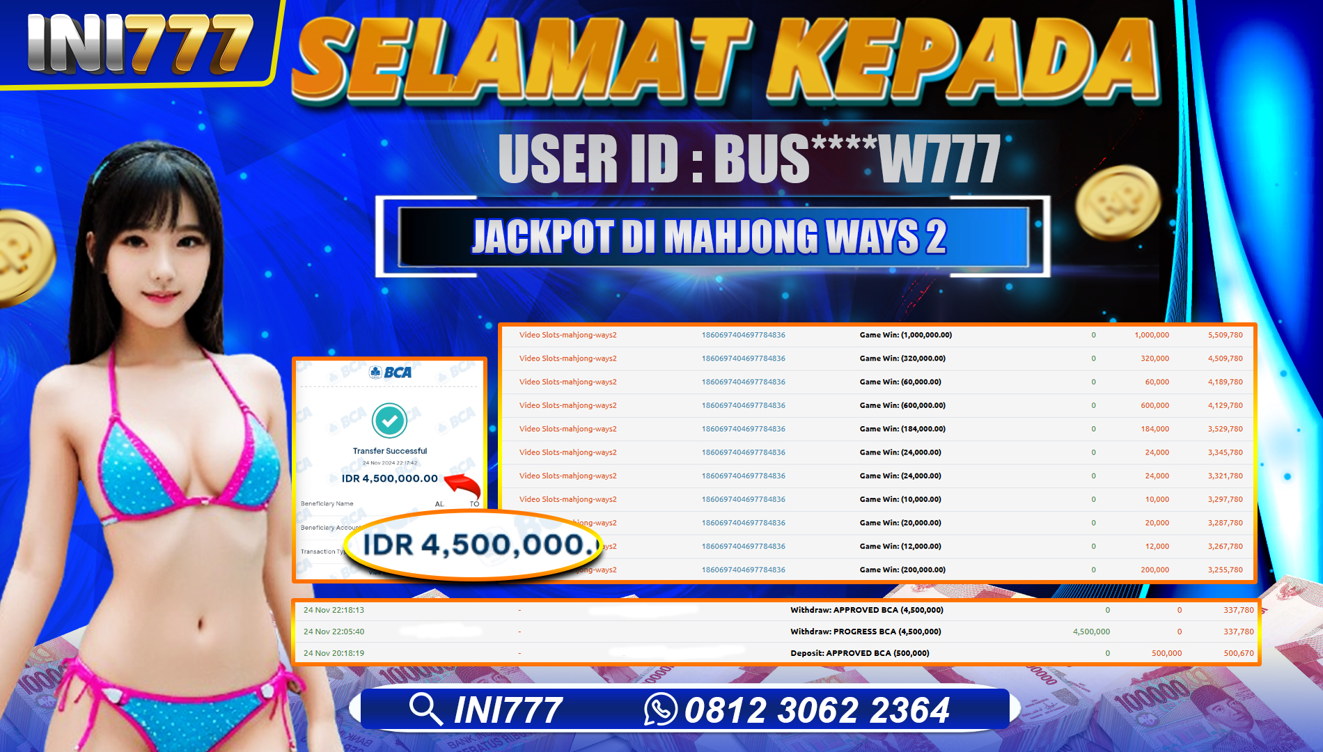 INI777 di MAHJONG WAYS 2 RP.4.500.000 LUNAS