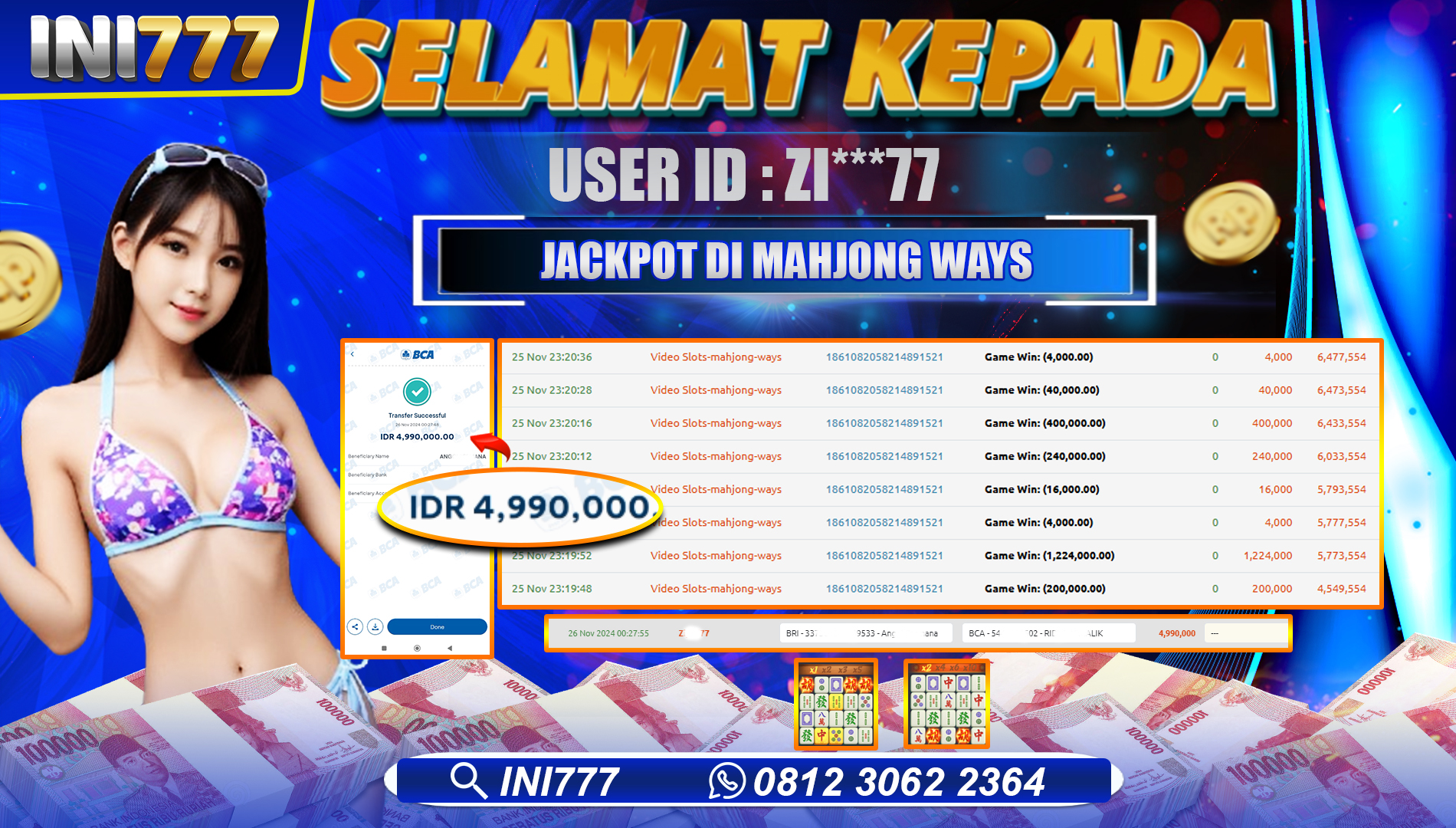INI777 di Mahjong Ways RP.4.990.000 LUNAS