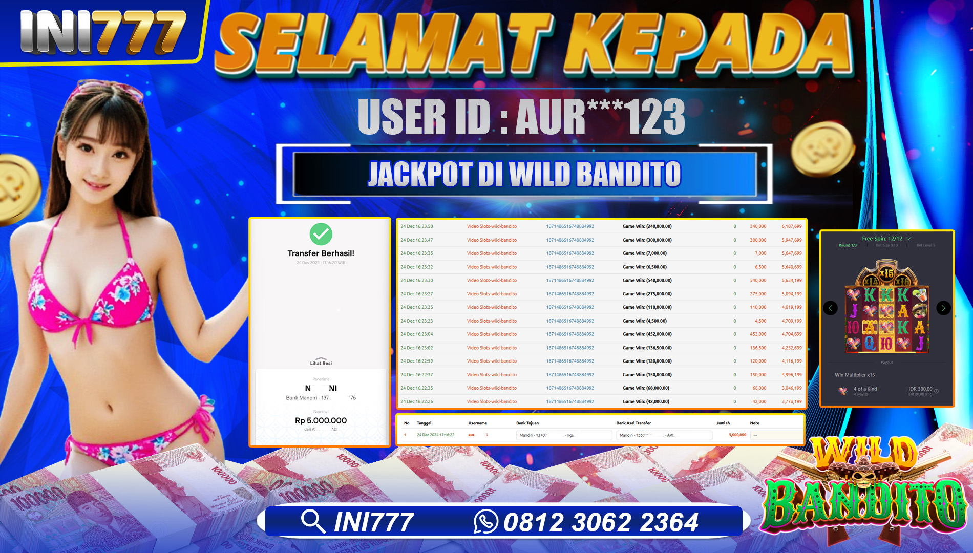 INI777 di Game Slot Wild Bandito RP.5.000.000 LUNAS
