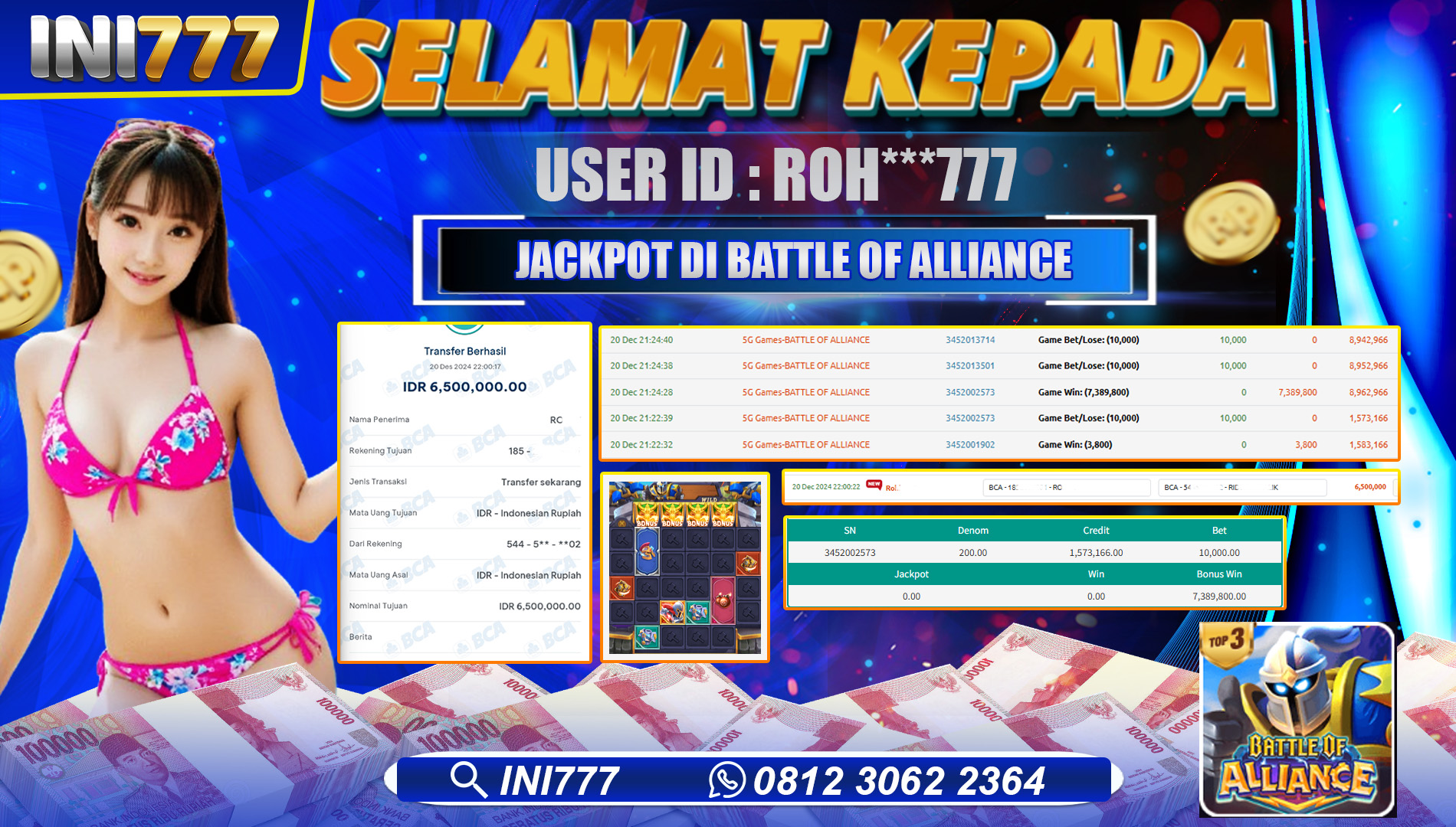 INI777 di Game Slot BATTLE OF ALLIANCE RP.6.500.000 LUNAS