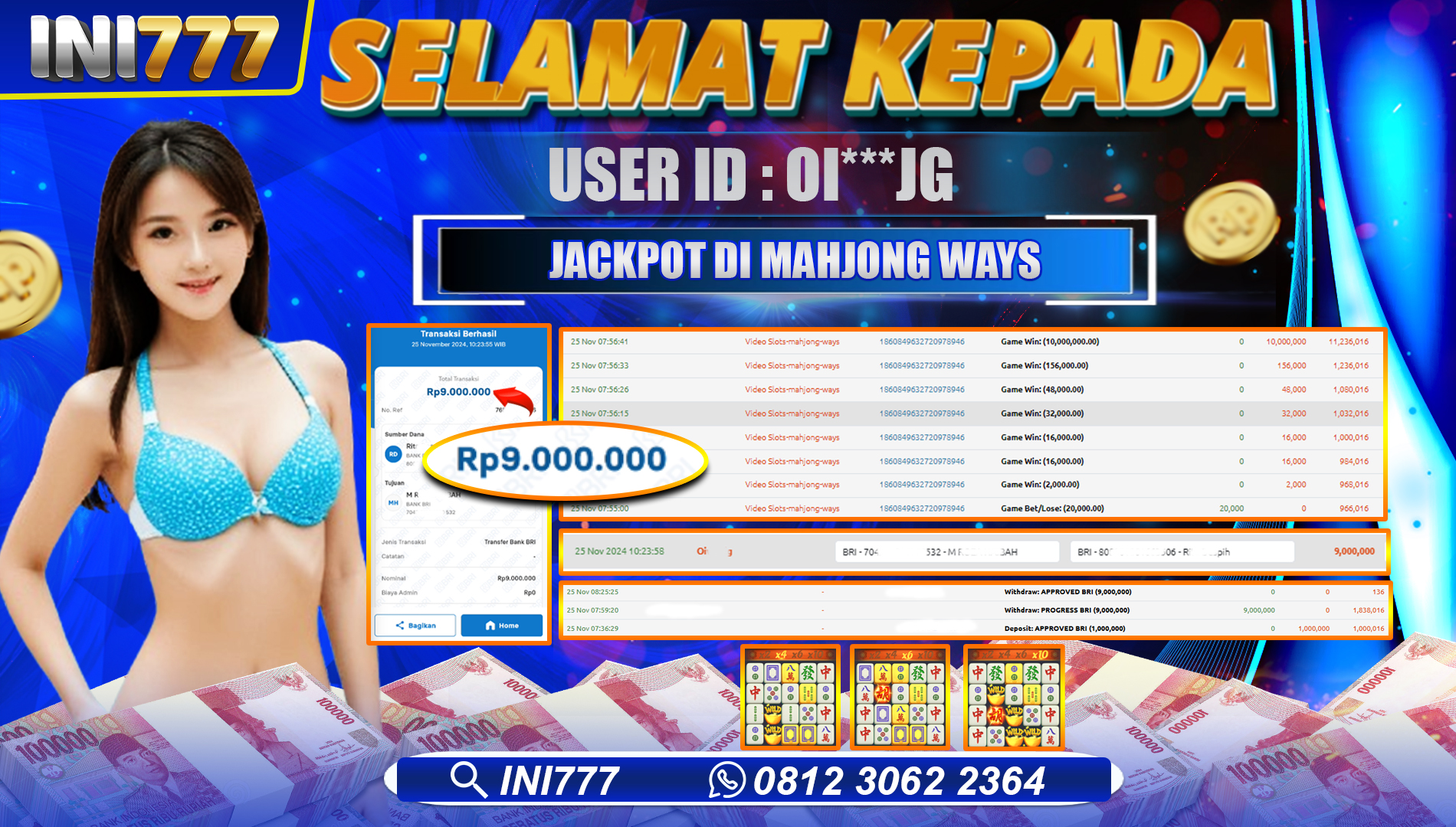 INI777 di Mahjong Ways RP.9.000.000 LUNAS